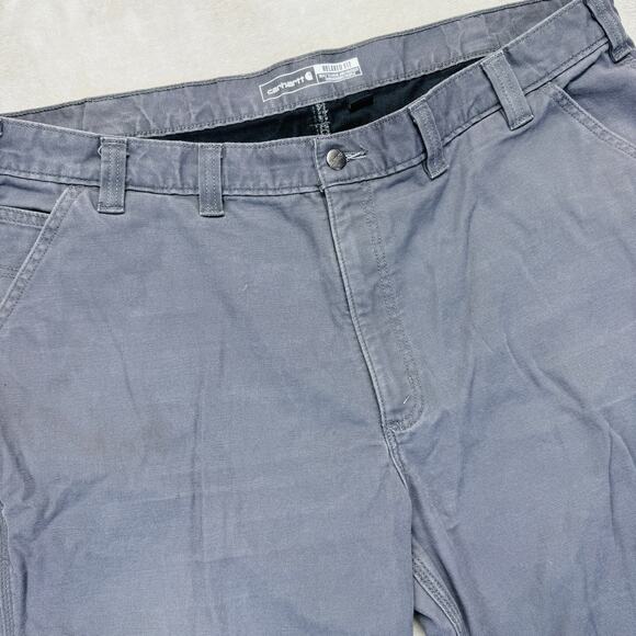 Carhartt Pants Men 44x32 Gray Rugged Flex Relaxed Fit Canvas Knit Lined Utility - Picture 1 of 14